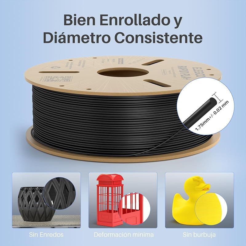 Filamento PLA+ de Alta Velocidade 1.75 1KG Branco