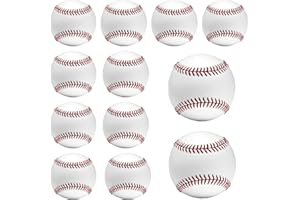 OMYOPY Tballs Training Baseballs Sponge Rubber Core, Reduced Impact Safety Baseballs, Unmarked Tee Ball Practice Baseball for League Play, Pitching, Hitting, Fielding, Autograph, Gifts