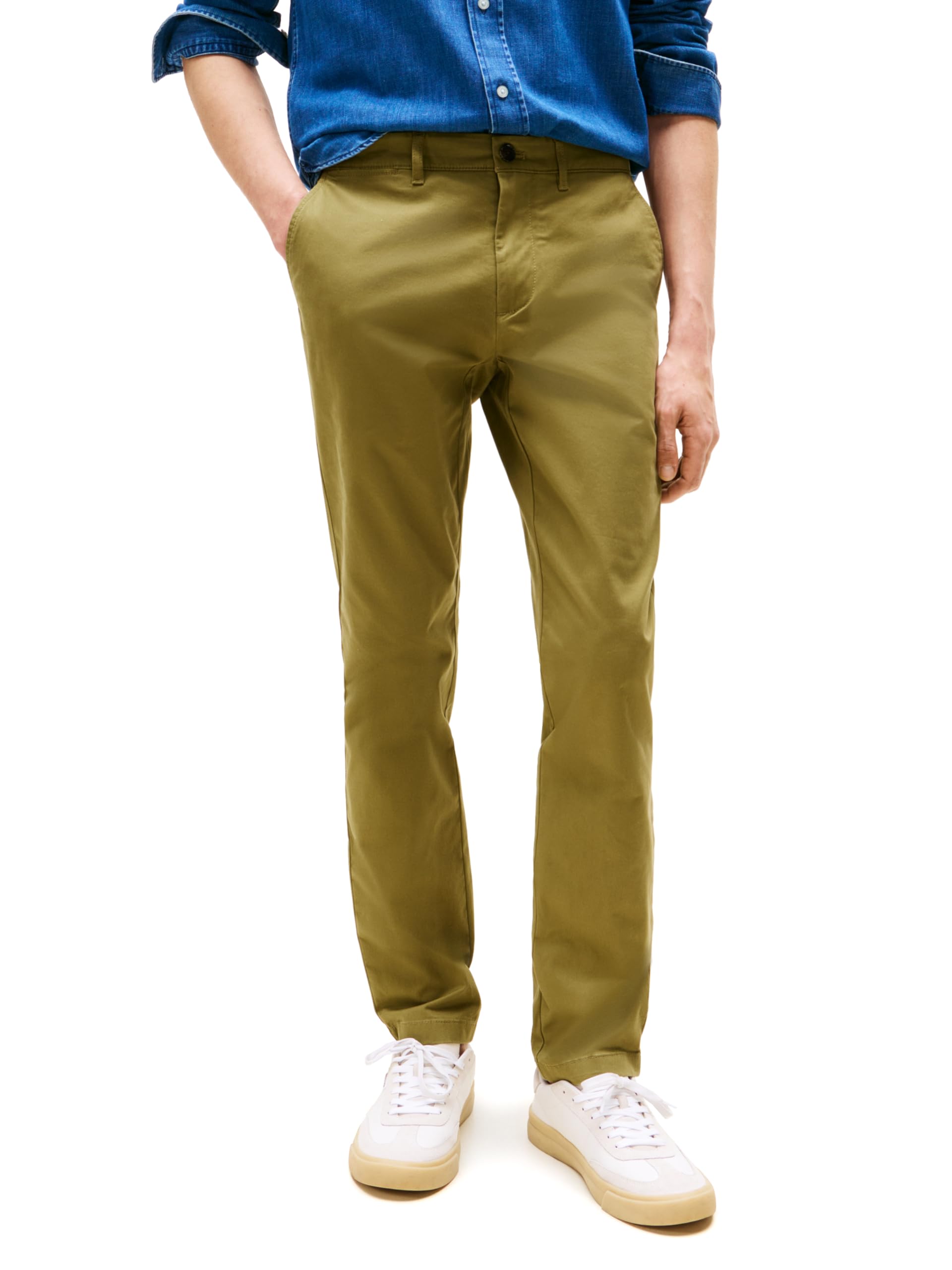 Tommy Hilfiger Men's Chino Pants Stretch Slim-Fit, Uniform Olive 30x34 Image