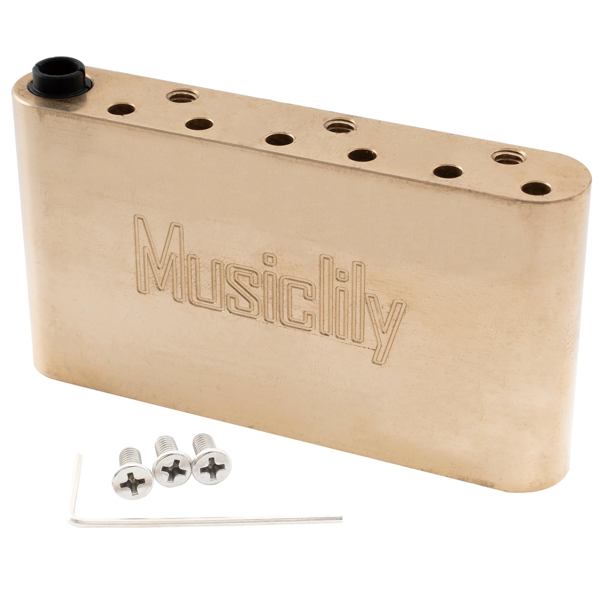 Musiclily Ultra 52.5mm Full Brass 40mm Tremolo Block for Strat Style Electric Guitar Wilkinson M Series Bridge