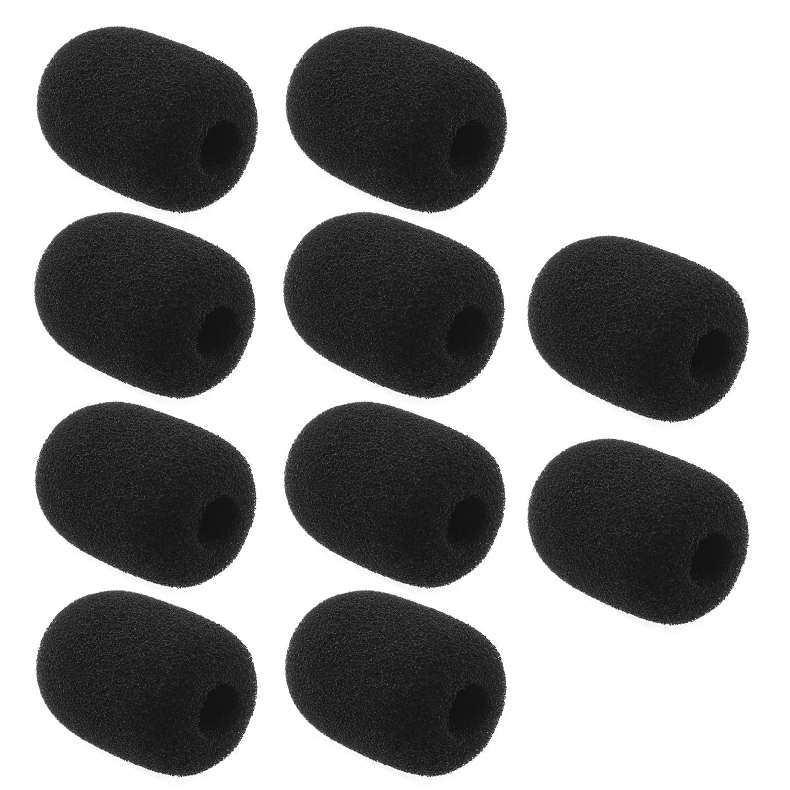SG Store 10Pcs Microphone Foam Covers Microphone Windscreens Mini Size Foam Mic Cover Accessories for On-line Meeting Singing Interview Black