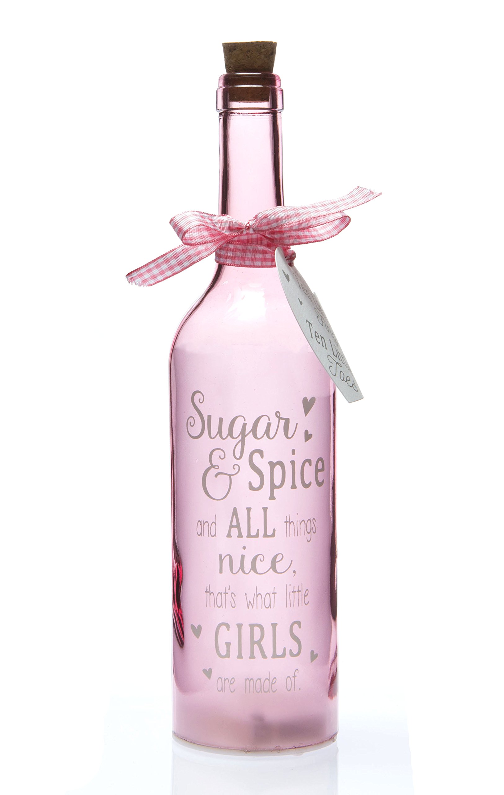 Boxer Gifts Light Up Sugar Star Spice Bottle Light Pink Stars 29.5 x 6.5 x 29.5 cm
