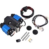 Enocos CKMTA12 12V On-Board High Performance Twin Air Compressor Fits for Inflating Tires, Air Lockers Locking Differentials, Pneumatic Tools, etc
