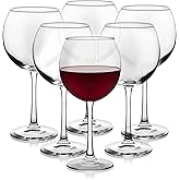 Libbey Vina Glassware Set, Elegant, Balloon-Shaped Red Wine Glasses Set of 6, Long Stem Wine Glasses for Weddings, Birthdays, and Special Occasions