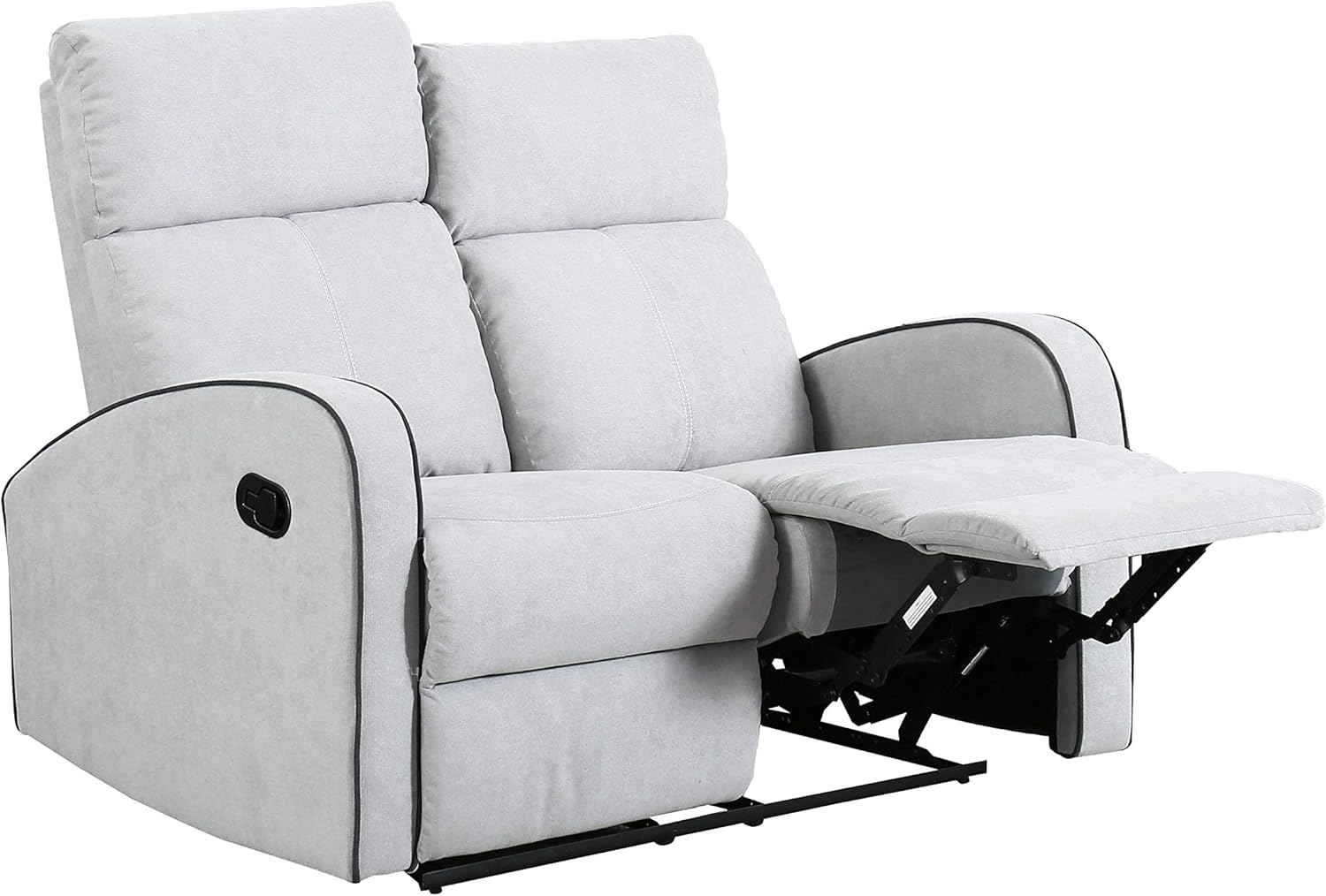 Furnituremaxi Boston Dove Grey Fabric 2 Seater Recliner Sofa