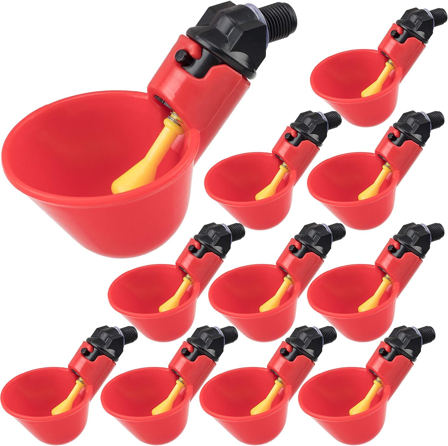 PAGOW Automatic Poultry Drinking Bowls, 12 Pcs Gravity
