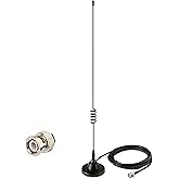 Bingfu HF VHF UHF Ham Radio Amateur Radio Mobile Radio Scanner Antenna Police Scanner Antenna Magnetic Base BNC Male Antenna 