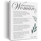 Inspirational Canvas Wall Art Motivational Phenomenal Woman Canvas Print Positive Feminist Canvas Painting Office Home Wall Decor Framed Gift 12x15 Inch