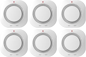 DNNRSWION Photoelectric Smoke Detector Fire Alarm, Battery Operated, Smoke Alarm with Test Button & Low Battery Signal, LED Warning Light, 85-Decibel Alarm Sound, Easy Installation for Living Rooms and Bedrooms