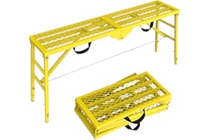 SYKART Scaffolding Platform, Scaffold 57.4''(L) x15.7''(W) Folding Work Platform Adjustable Height Scaffolding Portable Work Platform Ladder for for Home Improvement, Painting, Patching Drywall, Car Washing