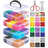 IOOLEEM Pony Beads, 4200pcs 27 Colors(Solid & Glitter), Beading Kits for Bracelet, Beads for Friendship Bracelets & Jewelry Making, Easy Storage.