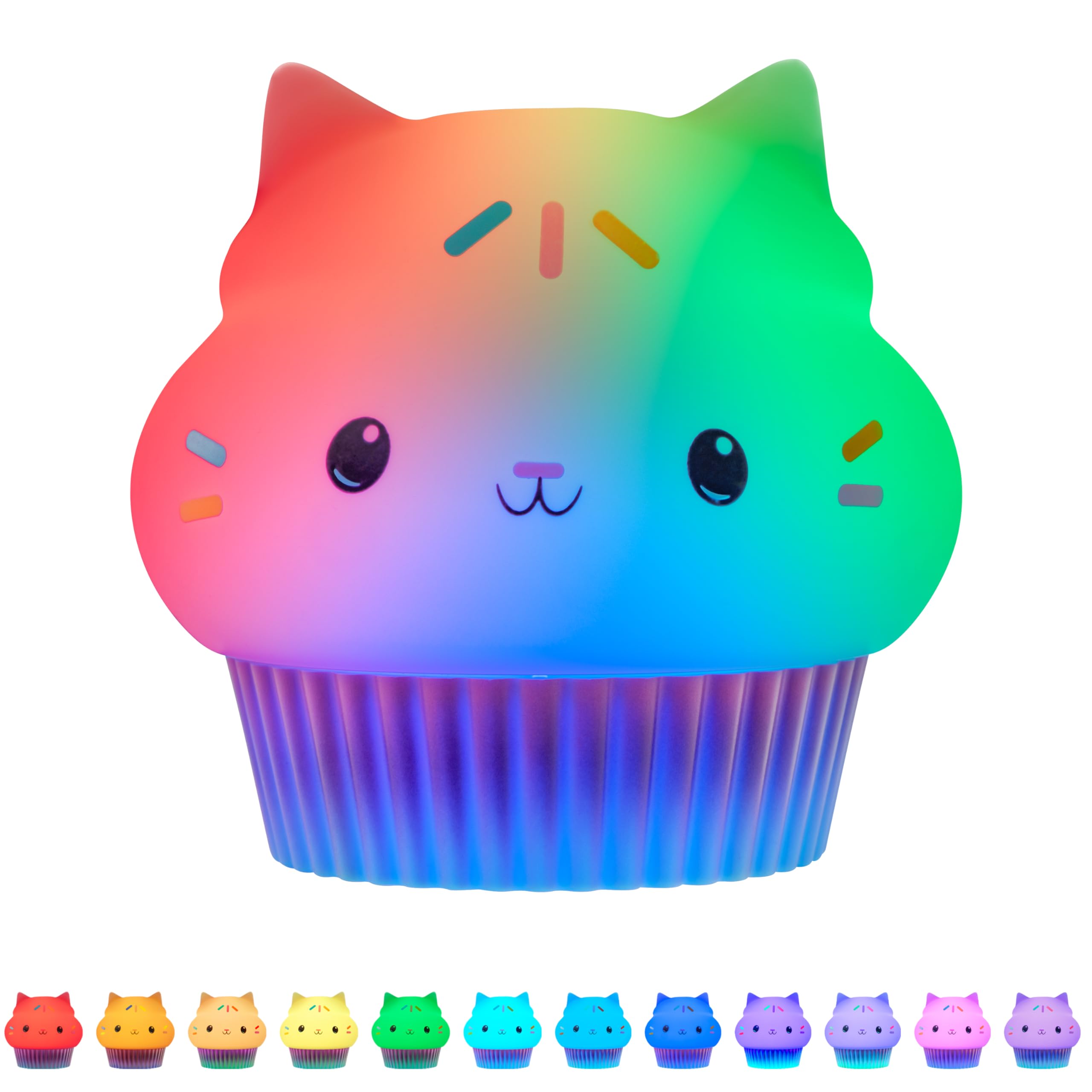 Photo 1 of ***BROKEN*** Lights By Night Gabby's Dollhouse Cakey Cat Squishy, Night Light, Color-Changing Table Lamp for Children's Bedroom, Bathroom, Playroom, Battery Option, USB Powered - 78941