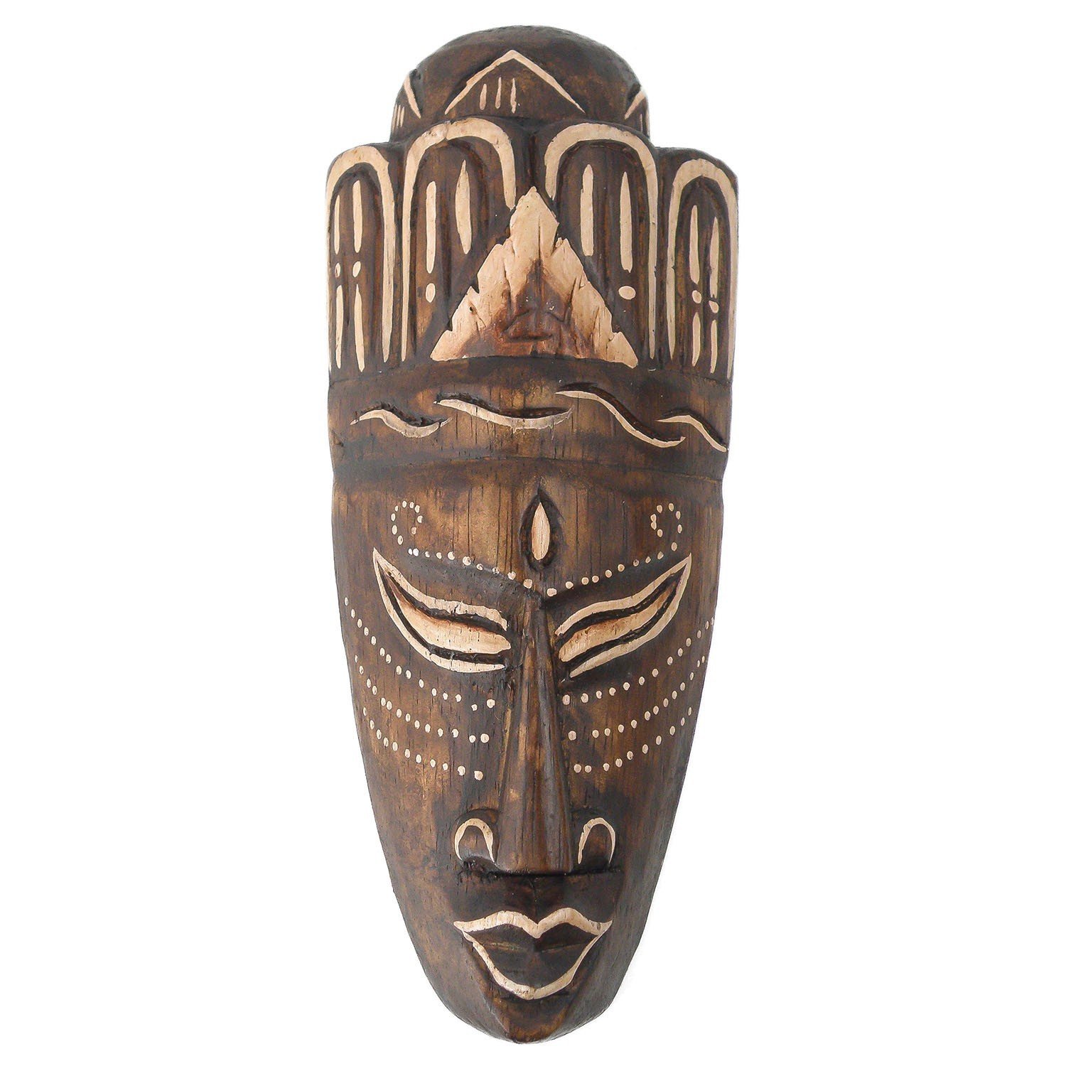 Jano Mask Painted in Choice of 20cm, 50cm or 100cm Bali Wood Mask for African Decoration (Approx 20cm)