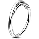 Melighting 20G/18G Double Nose Ring Hoop 316L Surgical Steel Hinged Segment Clicker Cartilage Helix Daith Tragus Rook Conch Earring Lip Ring Piercing Jewelry 6mm 8mm 10mm 12mm