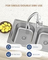 DAYONE Chrome Pull Out Kitchen Tap Swan Neck SUS304 1 Hole 360° Swivel view 6