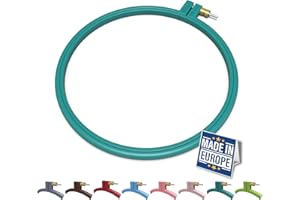 Maker Susan Plastic Embroidery Hoop, Hello Series Cross Stitch Hoops for Beginners, Punch Needle Hoop, Embroidery Frames for Sewing, Needlework, Embroidery Projects (Turquoise, Medium 7.5" (19 cm))