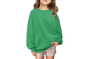 Arshiner Girls Oversized Striped Crewneck Sweatshirt Long Sleeve Color Block Pullover Tops Fall Casual Clothes 5-14 Years