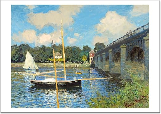Amazon Co Jp 世界の名画 モネ アルジャントゥイユの橋 ジークレー技法 高級ポスター 4ミリ 594ミリ ホーム キッチン