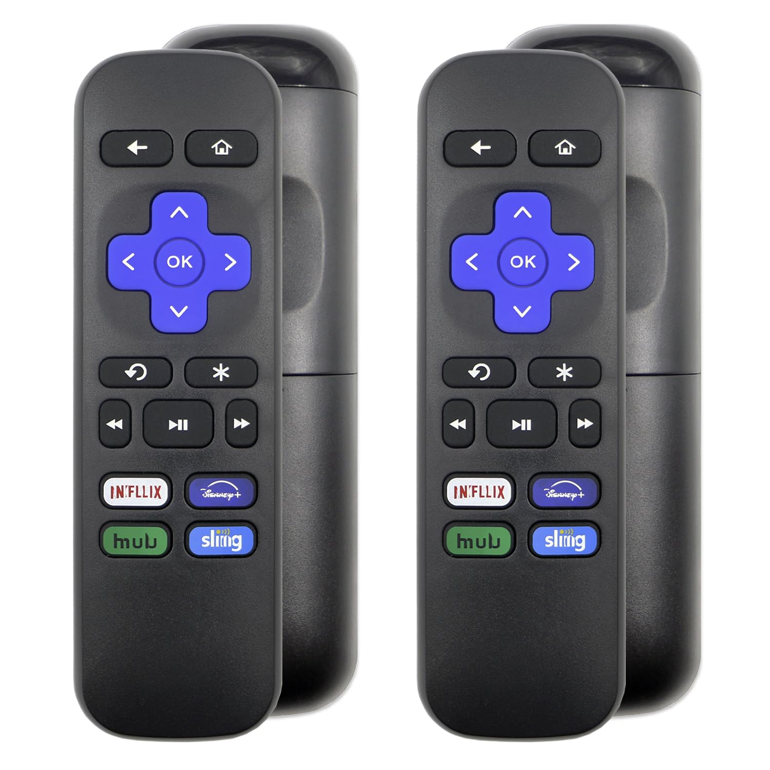 Photo 1 of (2 Pack) New Replacement Remote Control Compatible with Roku Express, for Roku Premiere, for Roku Box, for Roku Player, for Roku 1 2 3 4 (NOT for Stick and TV or Game)