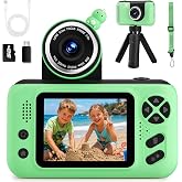 Makolle Kids Camera, Birthday Gifts for Boys and Girls Age 3-8,Video Recorder for Kids 8-12,Childrens Digital Camcorder for vlogging Portable Kids Selfie Camera with SD Card Green
