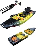 Reel Yaks Rocket Modular Fishing Kayak - Fin Drive, 9.8ft, 400 lbs Capacity, Gray - Pedal Fishing Kayaks for Adults & Youth, Sit on Top, Compact Storage, Lightweight, Durable, Easy Transport