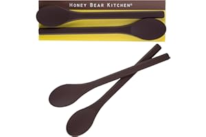 Honey Bear Kitchen Silicone Stirring Spoon (Set of 2, Dark Honey) for Coffee & Tea