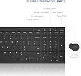 Seenda WGJP-031B Wireless Keyboard Mouse Set Ultra-Thin Aluminum Black UK Layout view 8