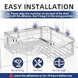 Menbyci 3 Pack Corner Shower Caddy with Adhesive Hooks, Rustproof 304 Stainless view 7