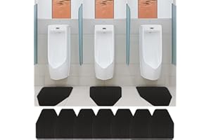 Urinal Mats for Men Bathroom, 10 Pack Basima Washable Bulk Upgraded Thick Rubber Urinal Floor Mats for Toilet Commercial, Non-Slip Disposable Urinal Pads for Mens Room, 17.7" x 20.8", Black