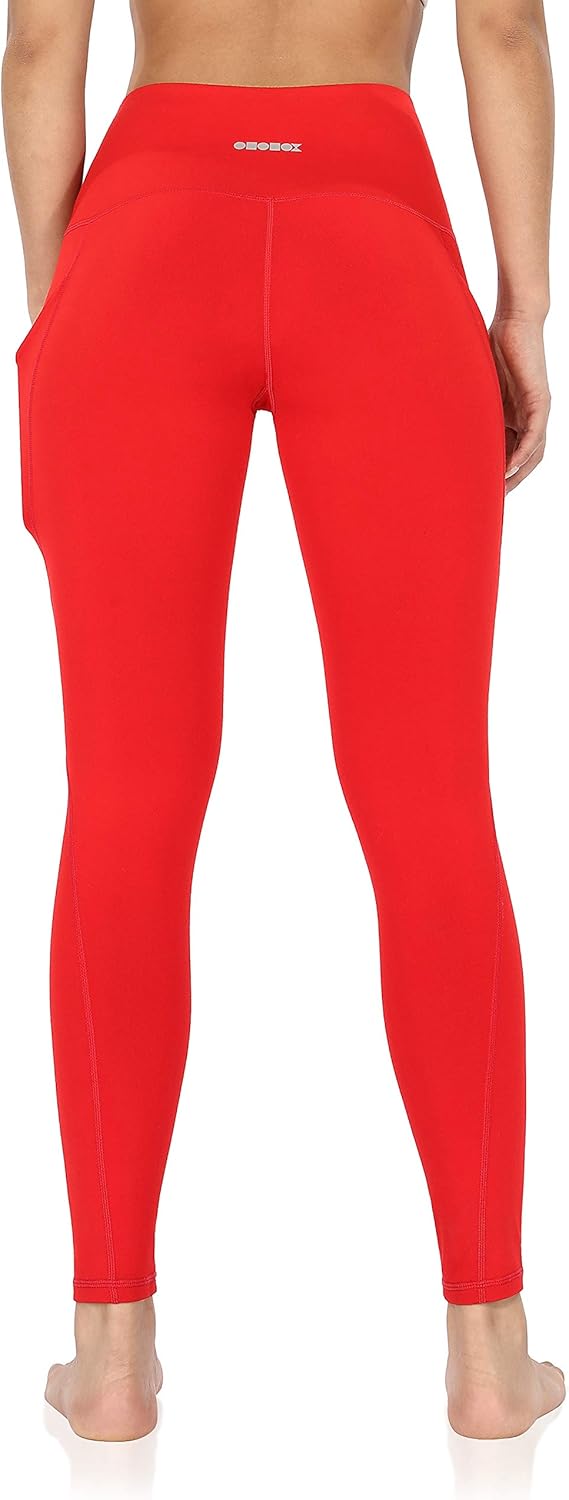 ODODOS Women's High Waisted Yoga Leggings with Pocket, Workout Sports Running Athletic Pants with Pocket: Clothing