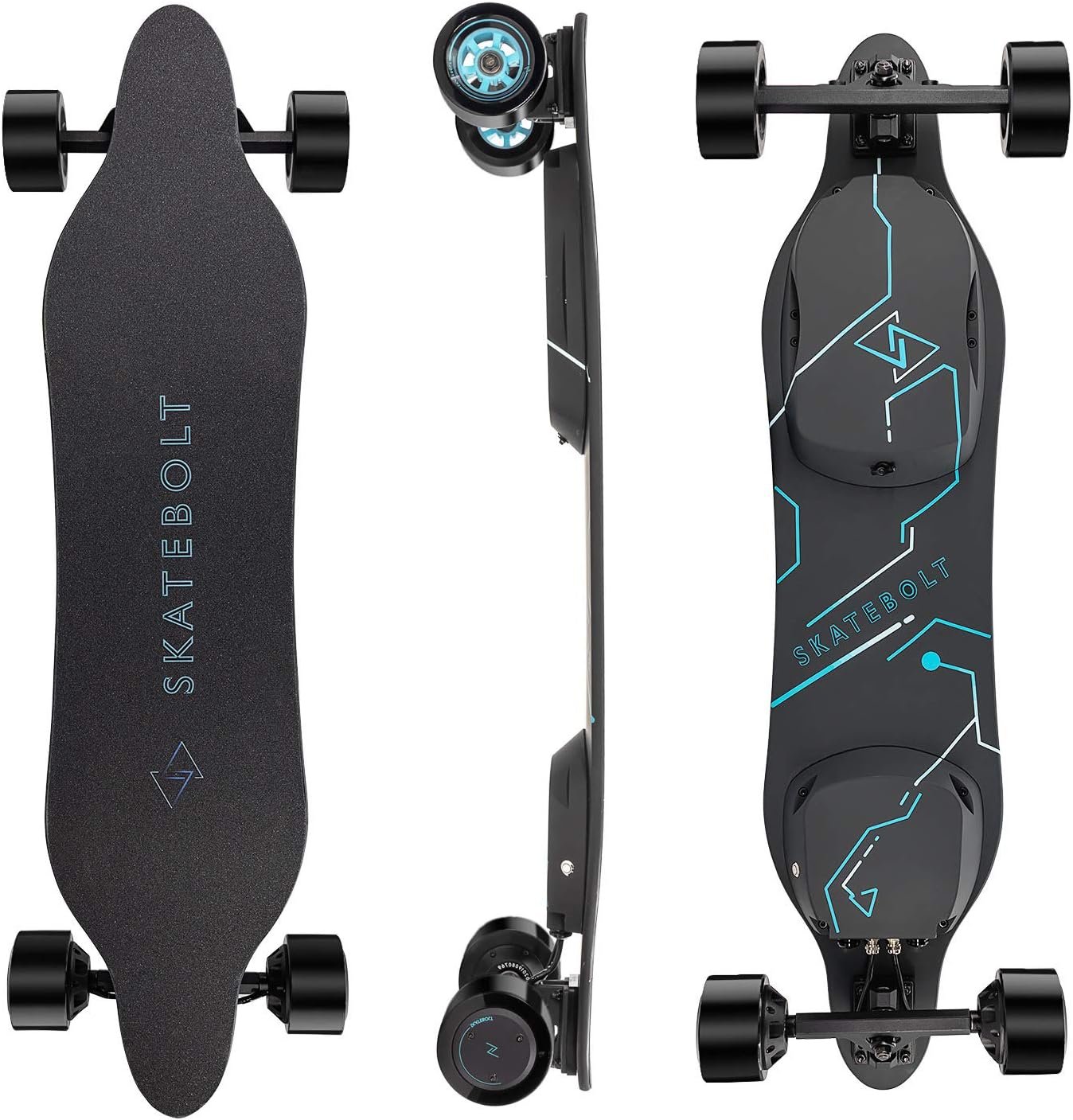 SKATEBOLT Electric Skateboard with Remote Controller Breeze Ⅱ, 45km/h / 28 MPH Top Speed, 16 Miles Max Range, Dual 350W Motor, Bamboo and Fiberglass with Board