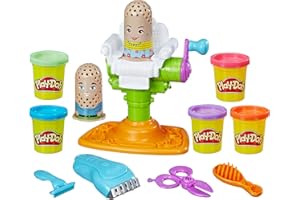 Play-Doh Buzz 'n Cut Fuzzy Pumper Barber Shop Set, Electric Buzzer, 5 Colors of 2-Ounce Cans, Preschool Toys, Christmas Gifts Girls & Boys, Ages 3+ (Amazon Exclusive)