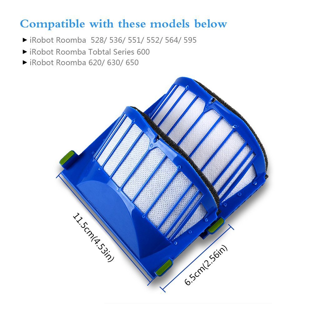 Replacement kit for iRobot Roomba series 600 Includes 2pcs Filter, 3pcs Side Brush, and 1pcs Bristle Brush and Flexible Beater Brush sold by CNASA