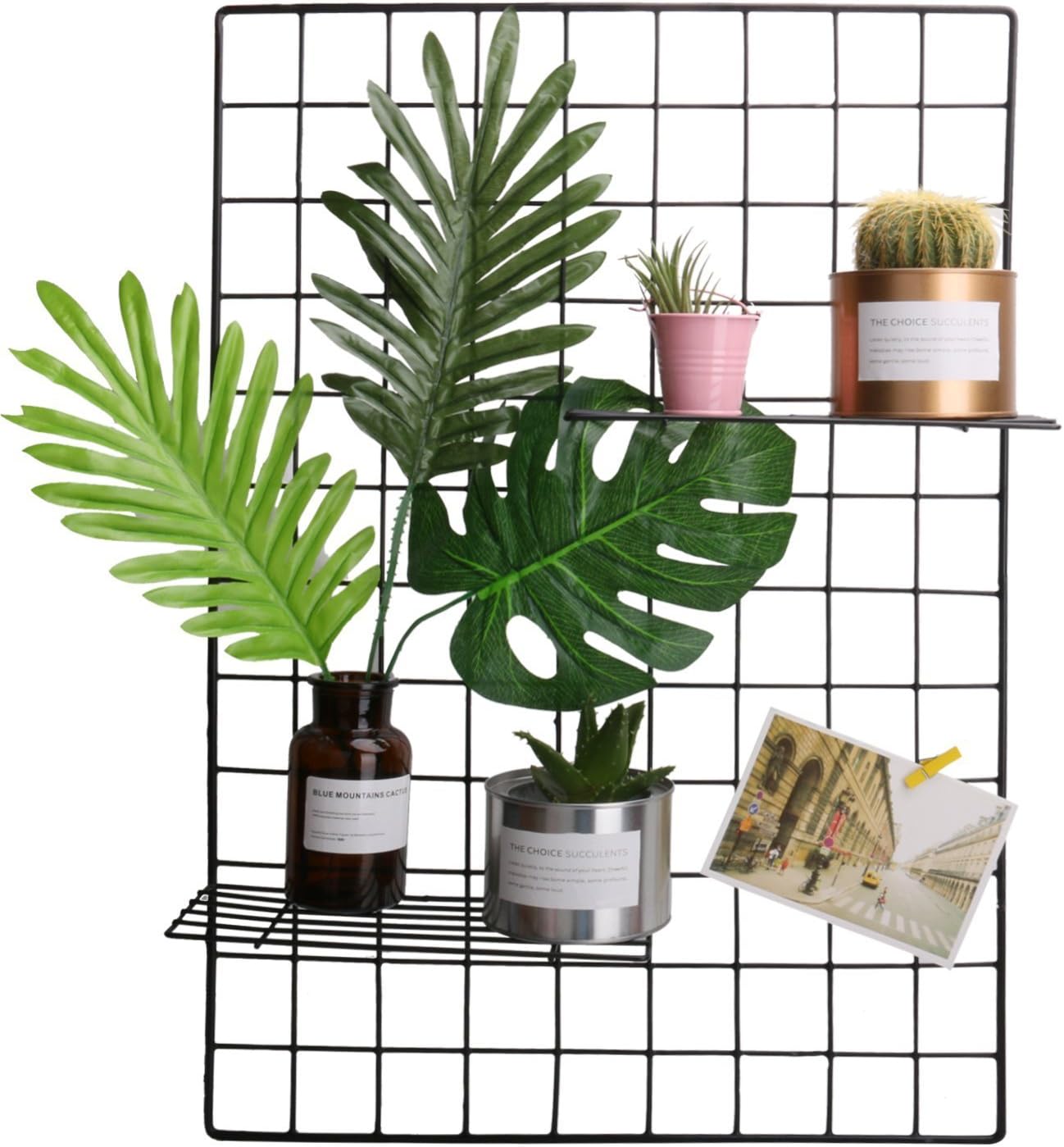 HongDream Metal Grid Panel,Multifunction Grid Panel Photo Art Craft Display Panel Wall Home Decoration Organization Grid Panel for Retail Display 2 Pcs/Set,Size:25.6" x 17.7"