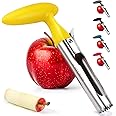 SCHVUBENR Premium Apple Corer Tool - Easy to Use and Clean - Sturdy Apple Core Remover with Sharp Serrature - Stainless Steel Corers for Apple and Pear - Core Fruits with Ease(Yellow)