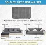 LINGKY Soft Flannel Sofa Covers 110x240cm Grey Non Slip 1 2 3 Seater view 5