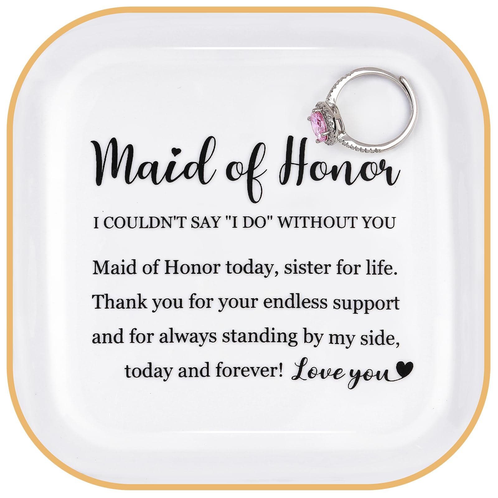 Titanape Bridesmaid and Maid of Honor Gifts - Trinket Dish for Wedding, Bachelorette, Bridal Shower, and Proposal