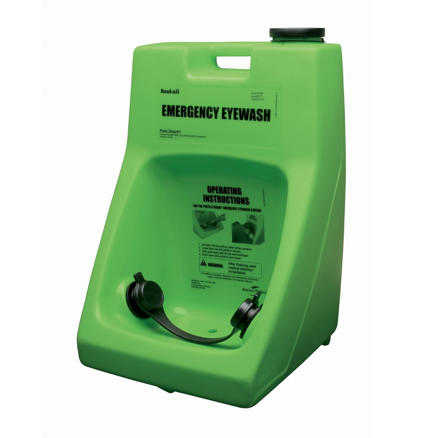 Honeywell Fendall Porta Stream I 6-Gallon (22.7 L) Refillable Secondary Emergency Eye Wash Station (with 8 oz. / 237 ml Water Additive)