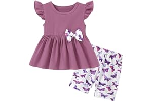 WESIDOM Toddler Girl Clothes Layered Ruffle Top Floral Shorts Cute Toddler Girls Summer Outfits 2Pcs Clothing Set