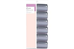 Diane 2-Inch Magnetic Hair Rollers, Secure Hold for Curls and Volume, Ideal for Styling with Pins, Picks, or Clips, Easy to Clean and Maintain, Grey, 12 Count
