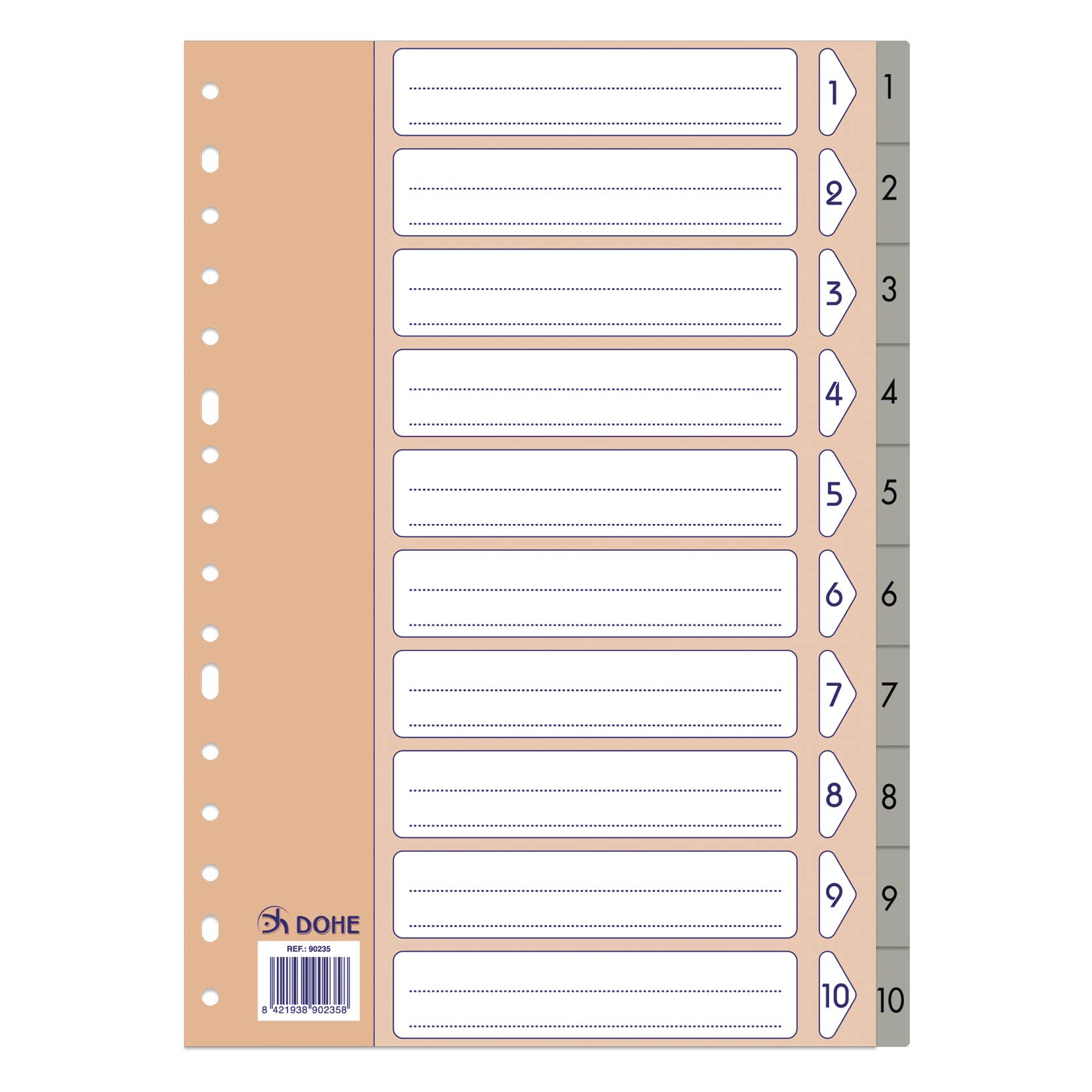 Dohe Basic Folio Index 1 to 10 Grey