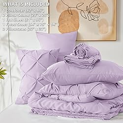 CozyLux Light Purple Full Comforter Set 7 Pieces