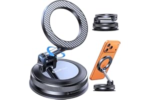 2025 Upgraded Vacuum Magnetic Car Phone Holder for Magsafe,Pocket Size Foldable Suction Cup Phone Mount for Car【Strongest Mag