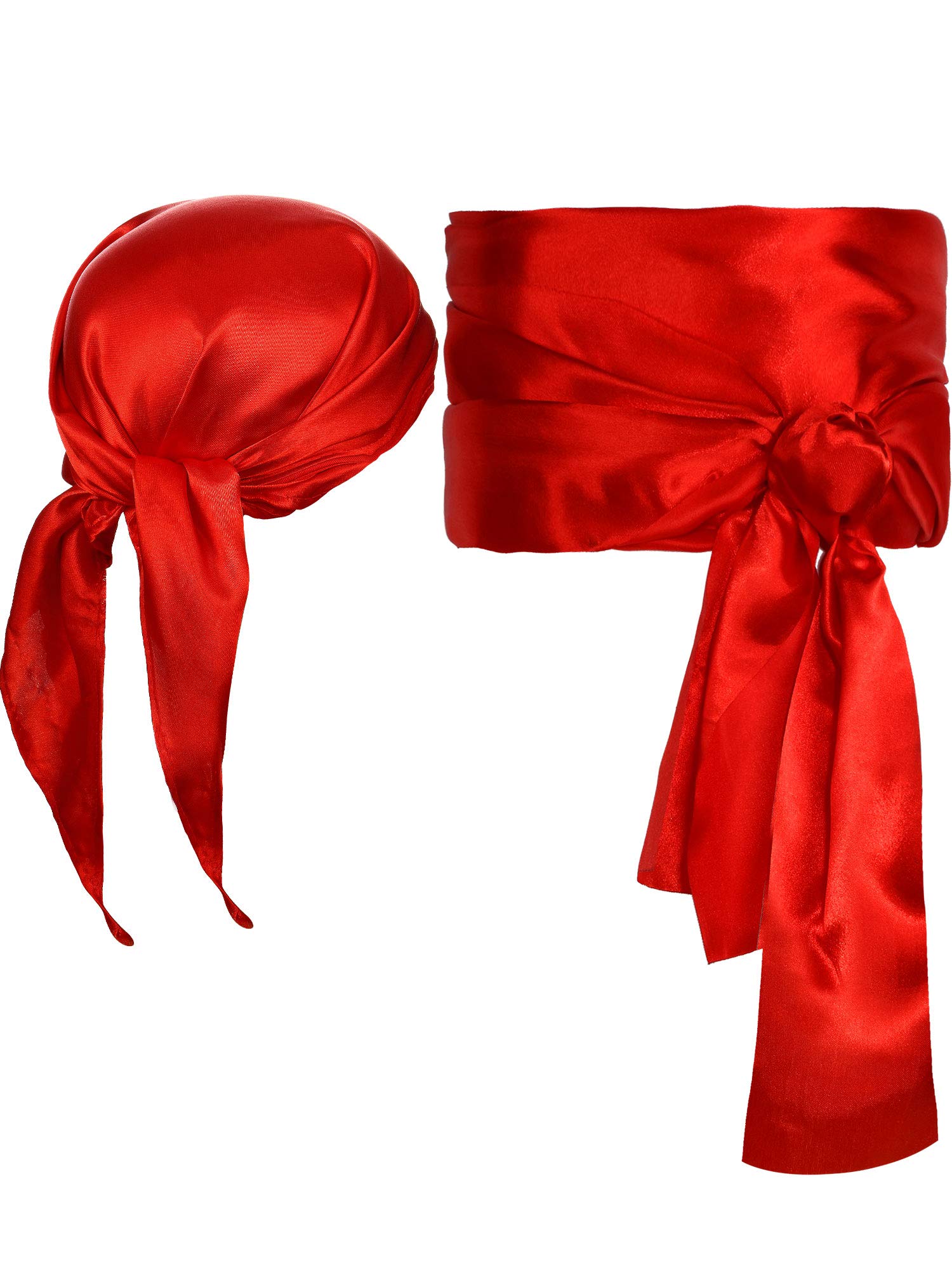 SATINIOR Pirate Costume Men Women Pirate Head Scarf Hat Accessories Pirate Sash Belt Bandana Waist Belt