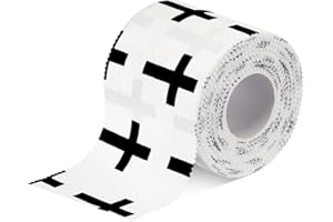 TrelaCo 1 Pcs Wrist Tape Baseball Cross Athletic 2in x 23ft Cotton Cross Wrist Tape Serrated Edges for Fingers Ankles Injury Wrap, Football Baseball Hockey Soccer (White)