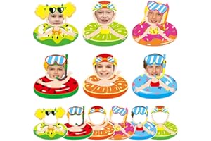 TENDFINE 36 Pcs Summer Cutouts Swim Ring Cutouts with Photo Space for Bulletin Board DIY Craft Summer Hawaiian Classroom Pool Birthday Party Decoration