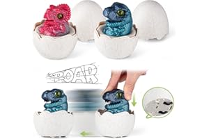 HURSROOR Easter Basket Stuffers for Toddler Boys Girls, Dinosaur Easter Eggs Hunt Gifts for Kids (Blue T Rex + Purple Triceratops)