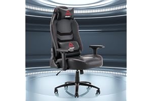 COLAMY Big and Tall Gaming Chair 400lbs, Racing Computer Gamer Chair, Ergonomic Office PC Chair with Upholstered Seat, Lumbar Support, 4D Armrest for Adult Teens, 91311-Black