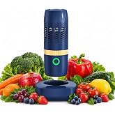 PurePod Produce Cleaner, Vegetable and Fruit Cleaner: Wireless Fruit Washer &amp; Fruit Cleaner with OH-ion Purification, IPX7 Waterproof, 250min Runtime, Wireless Charging for Fruits &amp; Veggies（Blue）