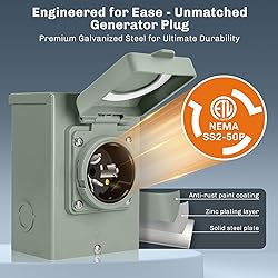 WELLUCK 50 Amp Generator Inlet Box - NEMA SS2-50P
